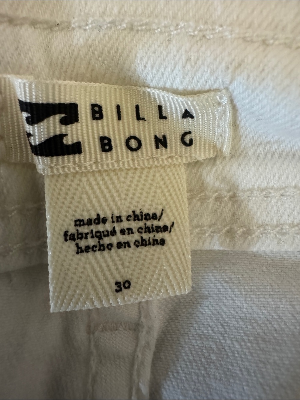 NWOT Billabong White stretch jeans wide leg size 30 - Picture 3 of 5